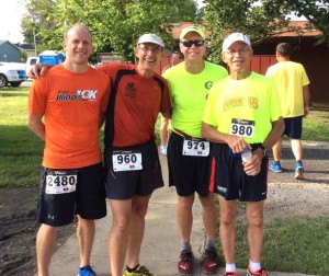 With my old man running buddies at Gifford Illinois, summer, 2014.